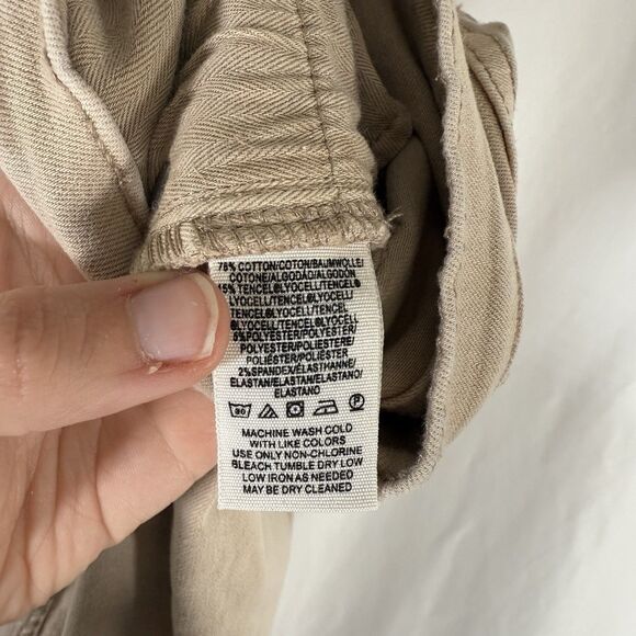 Free People Jeans Women's 26 Tan Denim Button Fly Raw Hem Skinny Jeans - Picture 7 of 11